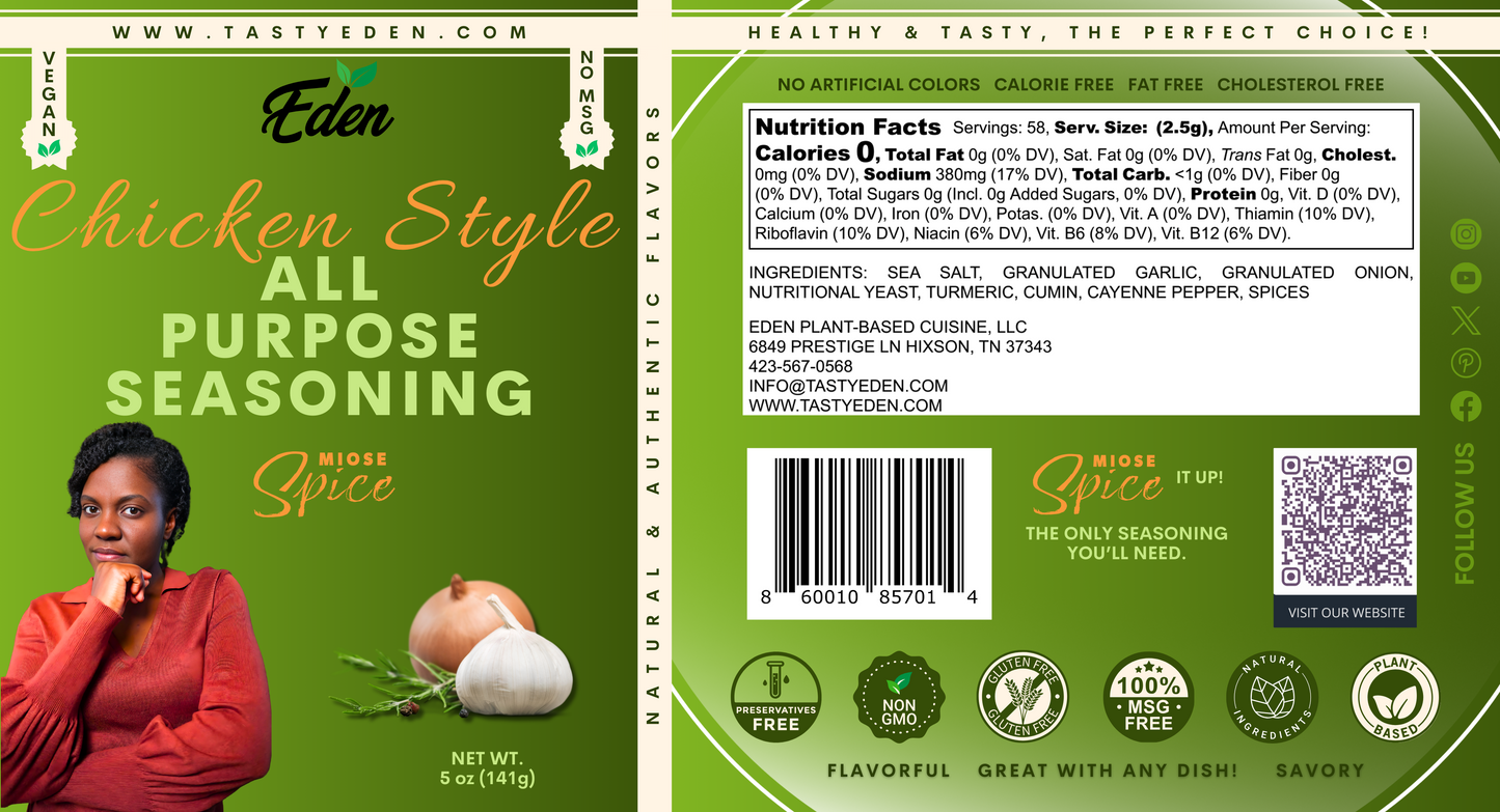 MIOSE SPICE - PLANT-BASED CHICKEN STYLE SEASONING 5oz