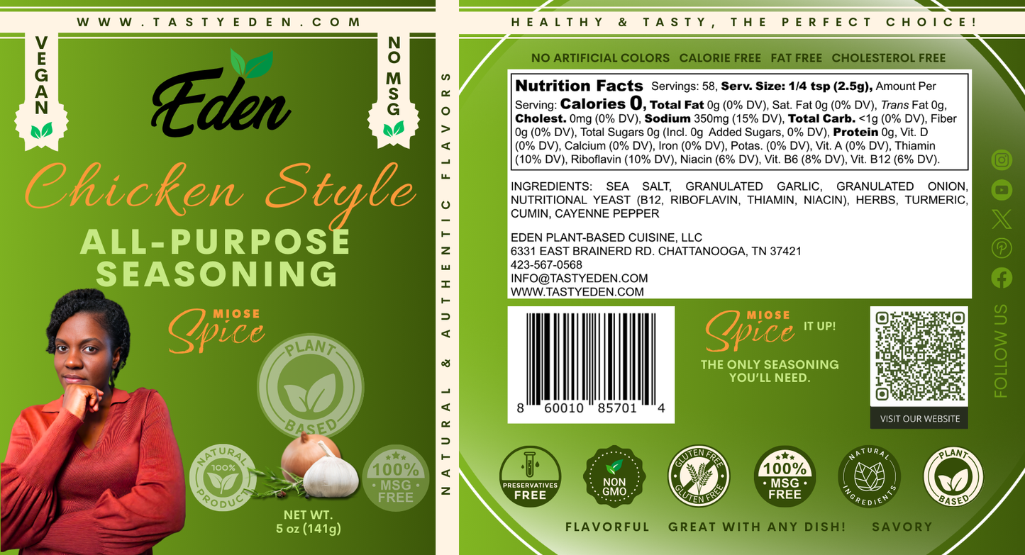 MIOSE SPICE - PLANT-BASED CHICKEN STYLE SEASONING 5oz