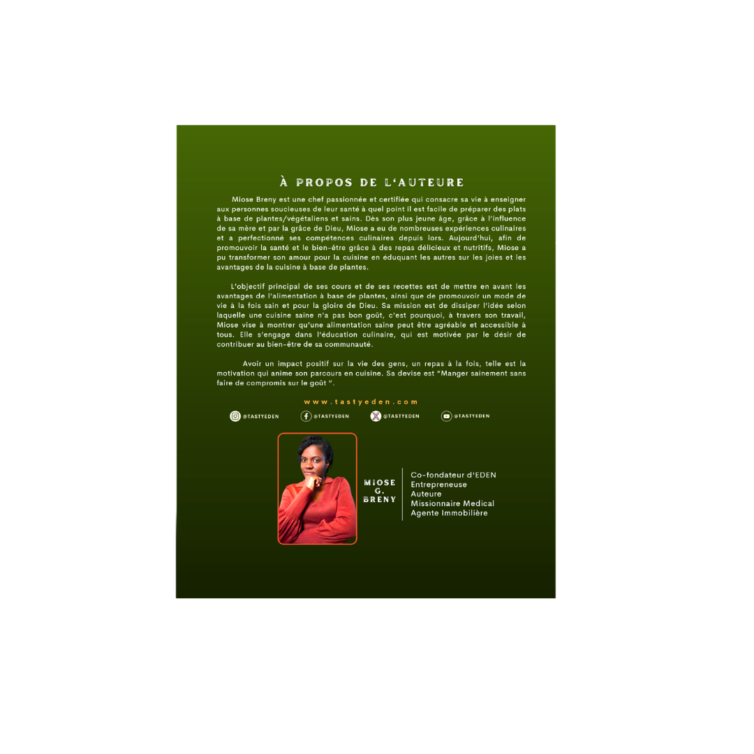 "UN GOÛT D'EDEN" UN LIVRE DE RECETTES À BASE DE PLANTES